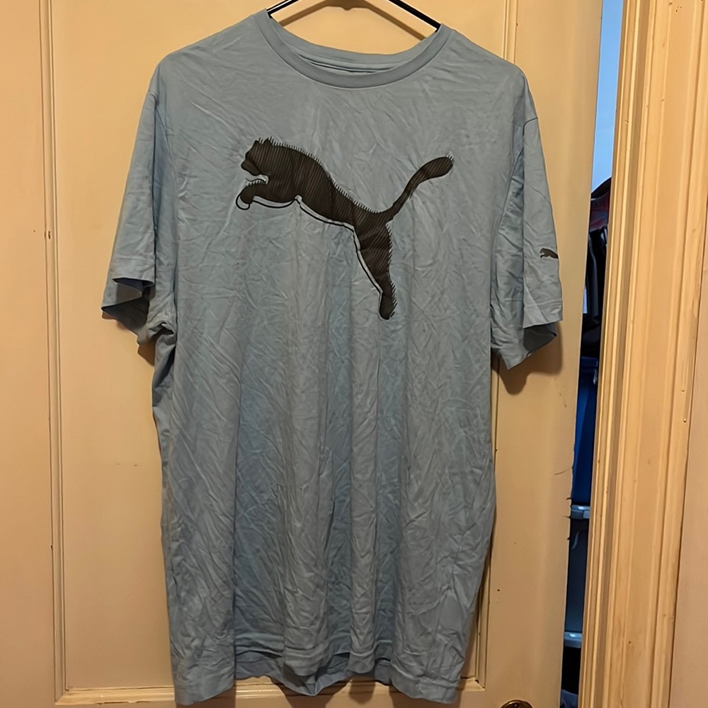 Gently loved men short sleeve light blue Puma tea shirt. Size XL smoke free